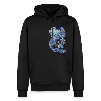 Mandala henna geometrisch blau weiss - Männer Premium Bio Hoodie - Schwarz - Vorne - Nico (187cm)