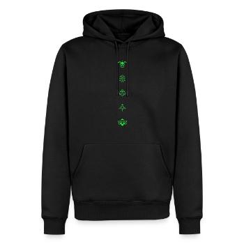 novavarion Weltraum Sci-Fi Sterne Galaxie Mond Planeten - Männer Premium Bio Hoodie - Schwarz - Vorne - Nico (187cm)