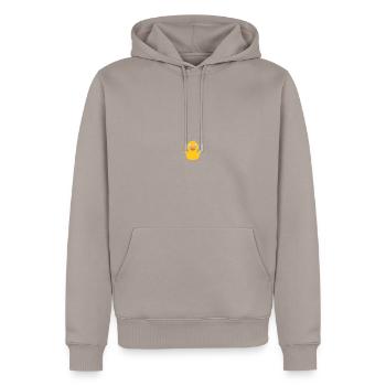 Entchen - Männer Premium Bio Hoodie - Taupe - Vorne - Nico (187cm)