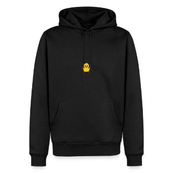 Petit canard - Sweat à capuche Premium bio Homme - noir - Devant - Nico (187cm)