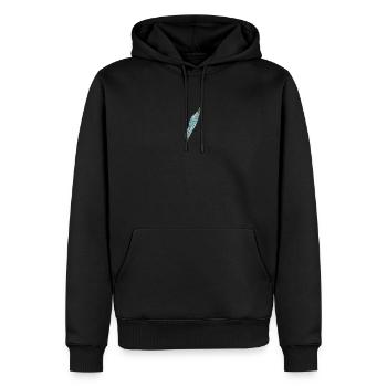 mother-of-pearl feather in maritime colours - Men’s Premium Organic Hoodie - black - Front - Nico (187cm)