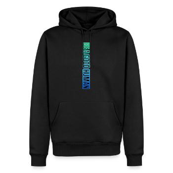 Soyez un bon être humain – La gentillesse compte - Sweat à capuche Premium bio Homme - noir - Devant - Nico (187cm)