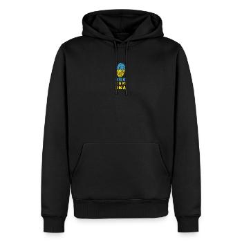 L'Ukraine est dans mon ADN/idée cadeau - Sweat à capuche Premium bio Homme - noir - Devant - Nico (187cm)