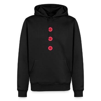 Rangée de boutons composée de trois boutons - Sweat à capuche Premium bio Homme - noir - Devant - Nico (187cm)
