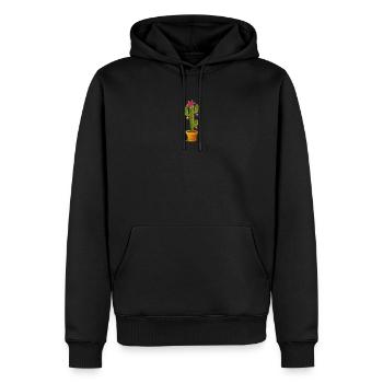 Poinsettia de cactus décoré de Noël - Sweat à capuche Premium bio Homme - noir - Devant - Nico (187cm)