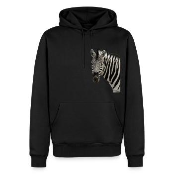 496A2265 Avec accentuation NR copie2 - Sweat à capuche Premium bio Homme - noir - Devant - Nico (187cm)