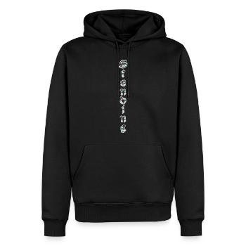 Stehend - Männer Premium Bio Hoodie - Schwarz - Vorne - Nico (187cm)