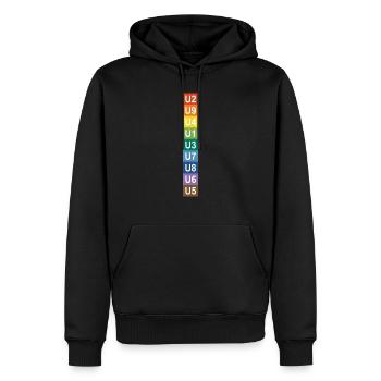 U-Bahn Regenbogen Berlin - Men’s Premium Organic Hoodie - black - Front - Nico (187cm)