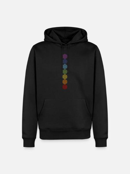 Blume des Lebens | flower of life | Chakren 1 - Männer Premium Bio Hoodie - Schwarz