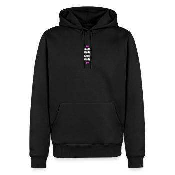 En savoir plus Gagnez plus - Sweat à capuche Premium bio Homme - noir - Devant - Nico (187cm)