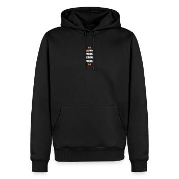 Learn More Earn More - Männer Premium Bio Hoodie - Schwarz - Vorne - Nico (187cm)