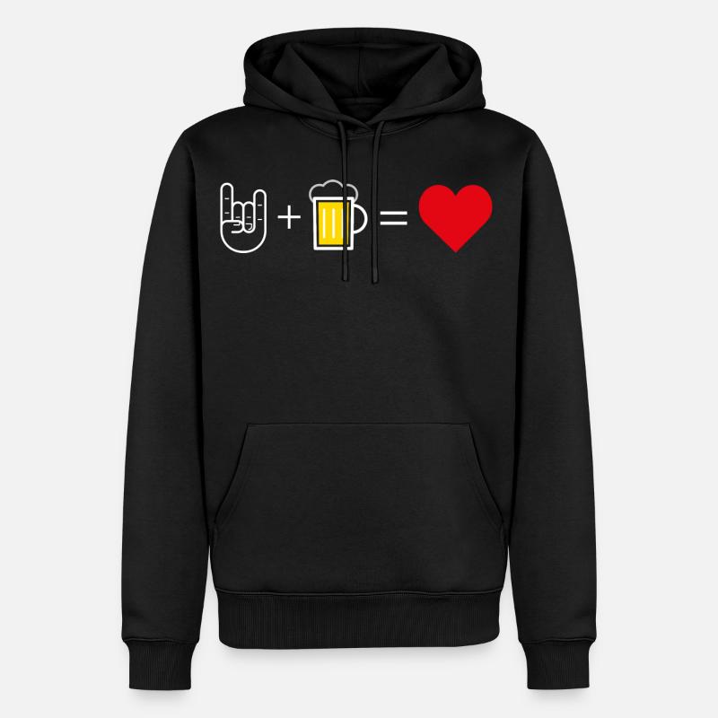 Jupe + bière = amour - Sweat à capuche Premium bio Homme - noir