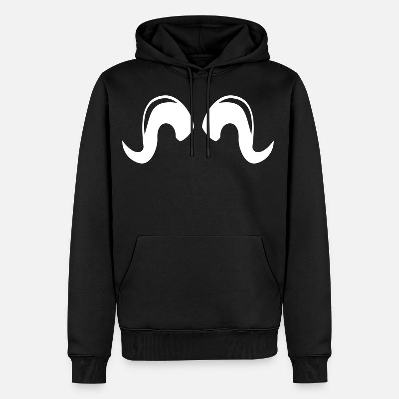 cornes - Sweat à capuche Premium bio Homme - noir