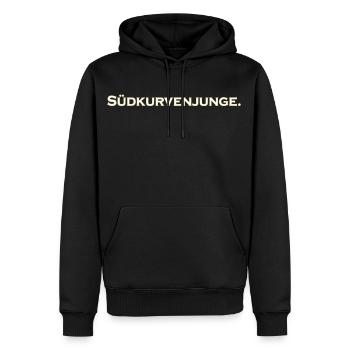 Südkurvenjunge Südkurve Fußball Geschenk Fans Idee - Männer Premium Bio Hoodie - Schwarz - Vorne - Nico (187cm)