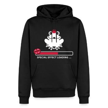 Grenouille effet spécial - Sweat à capuche Premium bio Homme - noir - Devant - Nico (187cm)