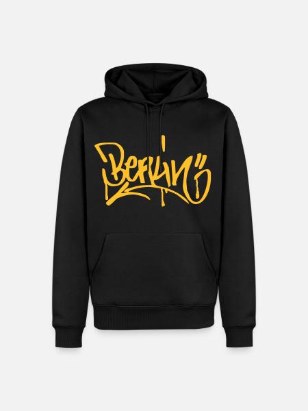Berlin Graffiti Fanshirt - Männer Premium Bio Hoodie - Schwarz
