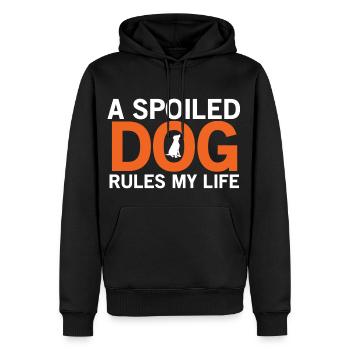 Ein verdorbener Hund Lustiges Hundeliebhaber-T-Shirt - Männer Premium Bio Hoodie - Schwarz - Vorne - Nico (187cm)