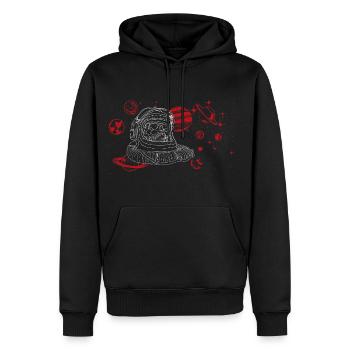 Stummer Schrei im Weltall, weiß - Männer Premium Bio Hoodie - Schwarz - Vorne - Nico (187cm)
