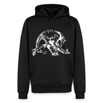 Ameisenbär weiß/schwarz - Männer Premium Bio Hoodie - Schwarz - Vorne - Nico (187cm)