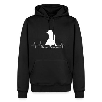 Bouvier bernois T-shirt Heartbeat - Sweat à capuche Premium bio Homme - noir - Devant - Nico (187cm)