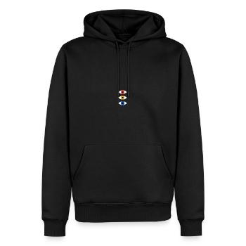 Analyse Compréhension Action - Sweat à capuche Premium bio Homme - noir - Devant - Nico (187cm)