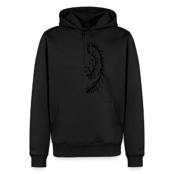 Lion - Sweat à capuche Premium bio Homme - noir - Devant - Nico (187cm)