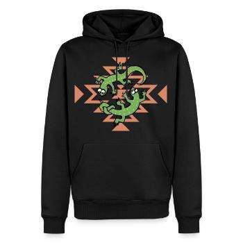 Climbing, Lizard - Men’s Premium Organic Hoodie - black - Front - Nico (187cm)