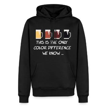 Nein zu Rassismus - Männer Premium Bio Hoodie - Schwarz - Vorne - Nico (187cm)