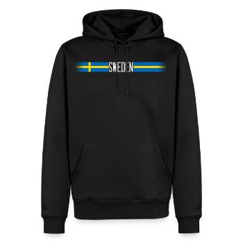 Suède Drapeau / bannière 004 dessins ronds - Sweat à capuche Premium bio Homme - noir - Devant - Nico (187cm)