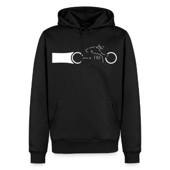 motocycliste - Sweat à capuche Premium bio Homme - noir - Devant - Nico (187cm)