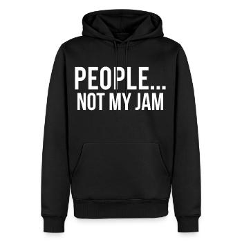 People Not My Jam Funny Sarcasm T-shirt - Men’s Premium Organic Hoodie - black - Front - Nico (187cm)