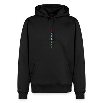 Retro Graphic Motorcycle Rider Motorcyclist Biker - Männer Premium Bio Hoodie - Schwarz - Vorne - Nico (187cm)