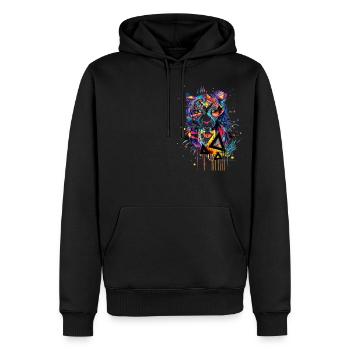 TIGER ARTWORK - Men’s Premium Organic Hoodie - black - Front - Nico (187cm)