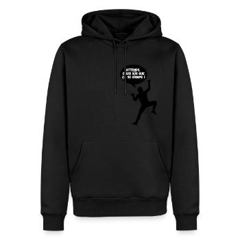 Design drôle escalade - Sweat à capuche Premium bio Homme - noir - Devant - Nico (187cm)