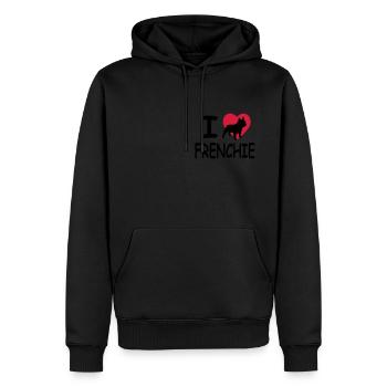 I love Frenchie - Men’s Premium Organic Hoodie - black - Front - Nico (187cm)