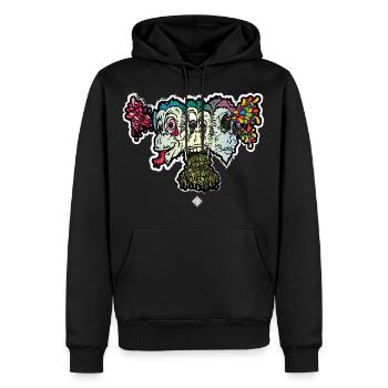 Singe de La Sagesse - Sweat à capuche Premium bio Homme - noir - Devant - Nico (187cm)