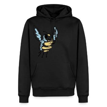 Happy bee - vector graphic design - Men’s Premium Organic Hoodie - black - Front - Nico (187cm)