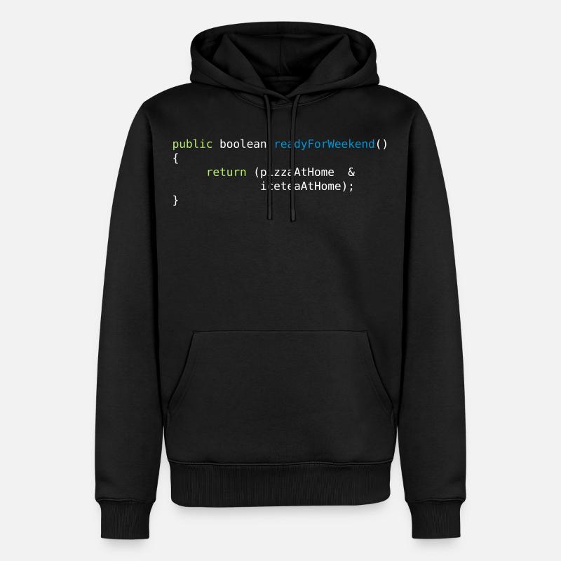 JAVA CODE - READY FOR WEEKEND - Männer Premium Bio Hoodie - Schwarz