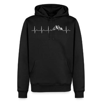 Mon cœur bat pour le ski de montagne - cadeau- - Sweat à capuche Premium bio Homme - noir - Devant - Nico (187cm)