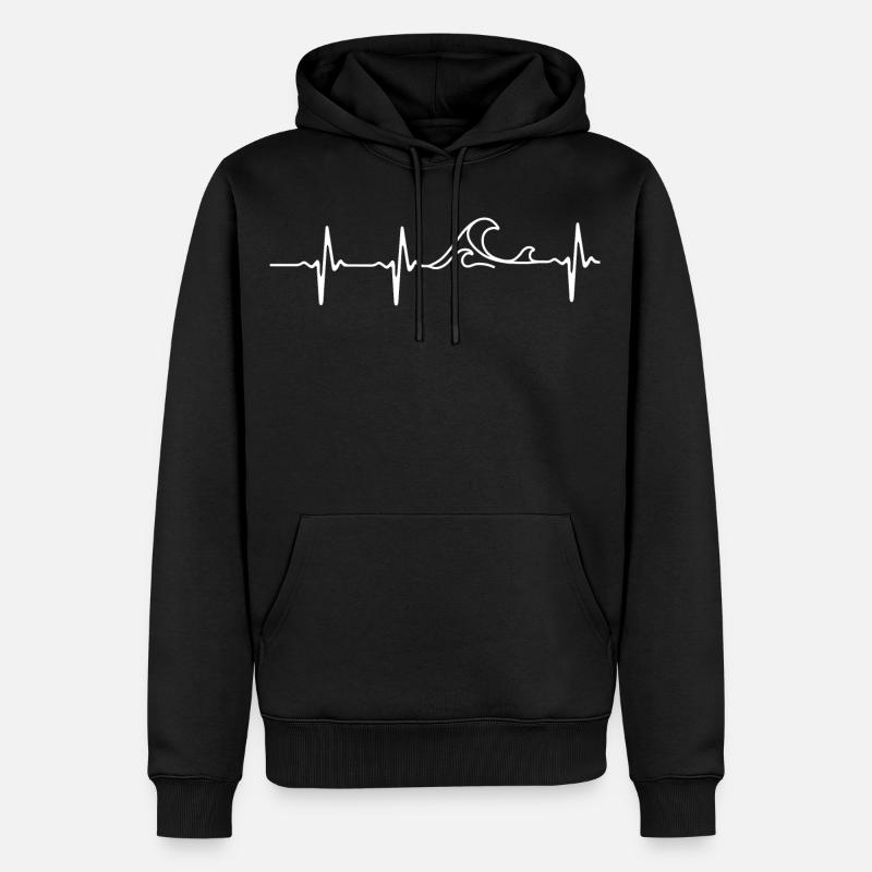 vagues blanches - Sweat à capuche Premium bio Homme - noir