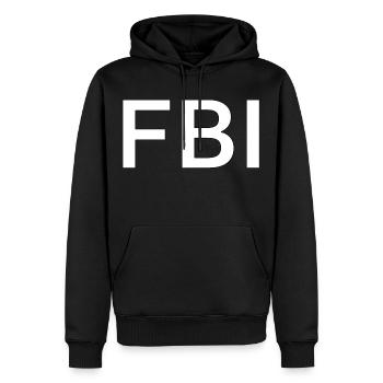 Costume du FBI Carnaval d'Halloween - Sweat à capuche Premium bio Homme - noir - Devant - Nico (187cm)
