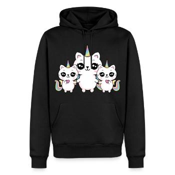 Frères et sœurs chat Licorne de grande sœur - Sweat à capuche Premium bio Homme - noir - Devant - Nico (187cm)