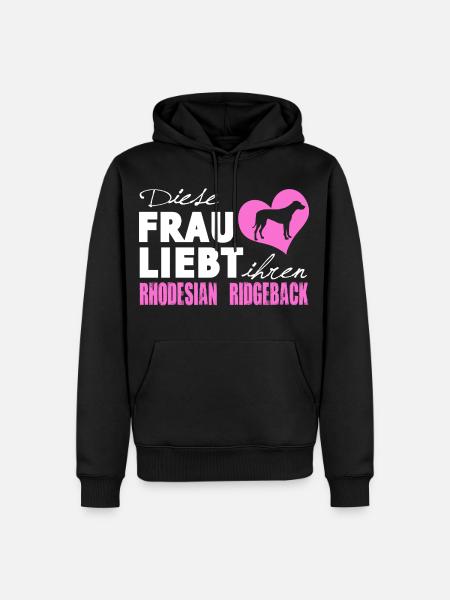 Rhodesian Ridgeback - Frau liebt - Männer Premium Bio Hoodie - Schwarz