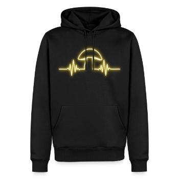 Mycètes - Sweat à capuche Premium bio Homme - noir - Devant - Nico (187cm)