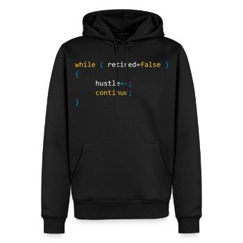 CONTINUER HÂTE EN CAS DE NON RETIRÉ - JAVA CODE - Sweat à capuche Premium bio Homme - noir - Devant - Nico (187cm)