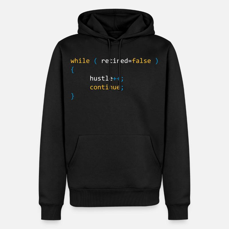 CONTINUER HÂTE EN CAS DE NON RETIRÉ - JAVA CODE - Sweat à capuche Premium bio Homme - noir