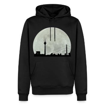 Düsseldorf Mond Skyline Stadt City Geschenkidee - Männer Premium Bio Hoodie - Schwarz - Vorne - Nico (187cm)