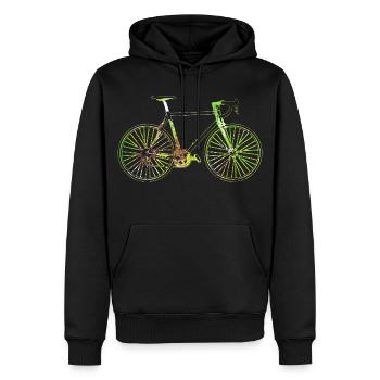 Vélo cycliste vélo vélo roue cadeau - Sweat à capuche Premium bio Homme - noir - Devant - Nico (187cm)