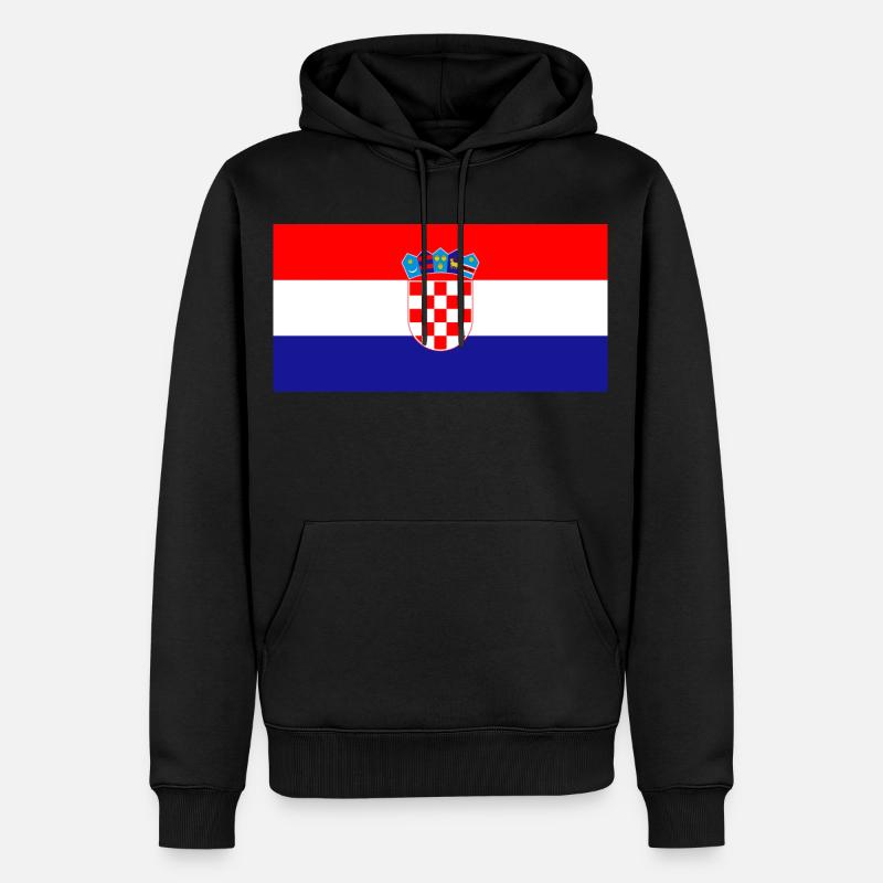 Croatie - Sweat à capuche Premium bio Homme - noir