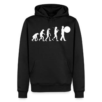 Evolution große Trommel Spielmannszug Kapelle - Männer Premium Bio Hoodie - Schwarz - Vorne - Nico (187cm)